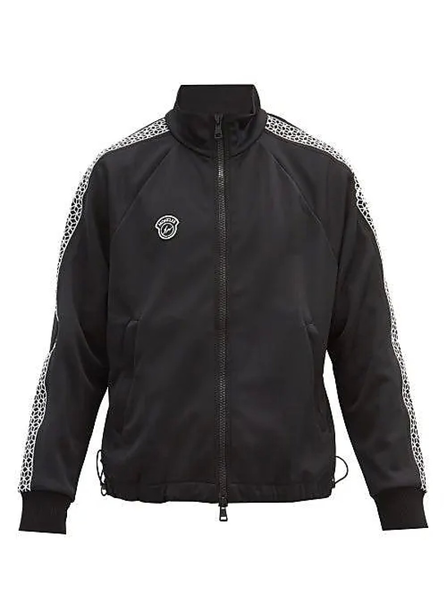 Hommes Moncler Vestes | Moncler X Frgmt - Veste De Survetement En Jersey Brode De Cubes - Hommes - Noir