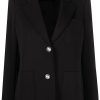 Femmes River Island Costumes | Blazer A Manches Longues - Femme - Polyester/Polyester/Elasthanne - 10 - Noir