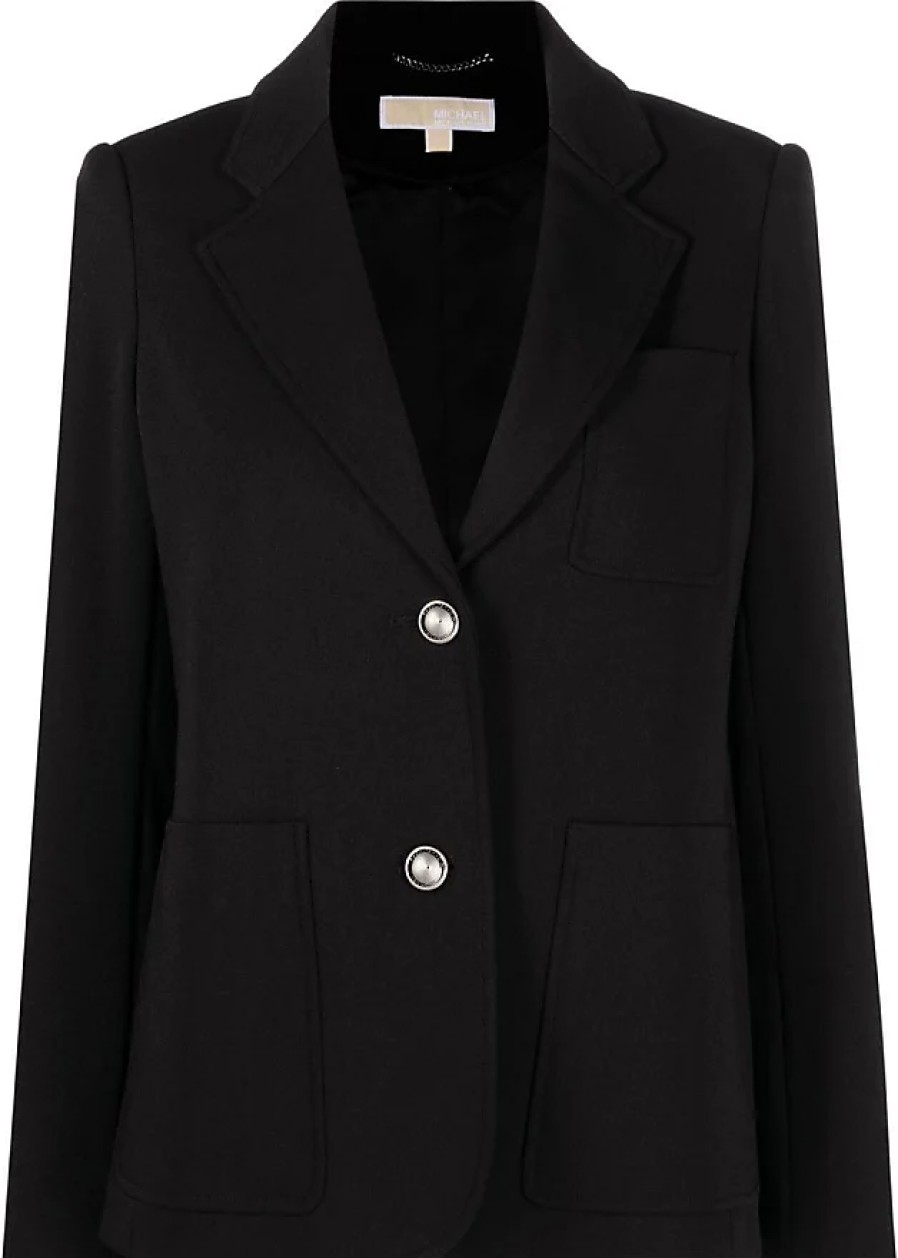 Femmes River Island Costumes | Blazer A Manches Longues - Femme - Polyester/Polyester/Elasthanne - 10 - Noir