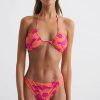 Femmes Reiss Maillots De Bain | Lola - Haut De Bikini Bandeau Imprime Orange Orange, Us 2