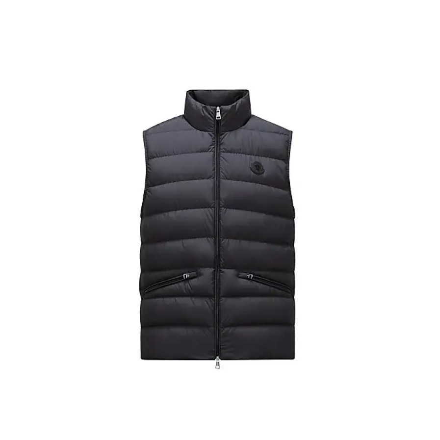 Hommes Moncler Gilets | Gilet En Duvet Lechtal Noir Taille 2