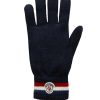 Hommes Moncler Gants | Gants Laine Tricolore Bleu Taille M