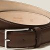 Hommes Luca Faloni Ceintures | Ceinture En Cuir De Veau Marron Fonce