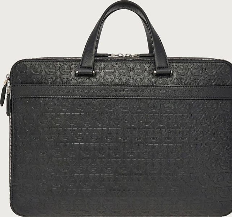 Hommes Mont blanc Sacs | Porte-Documents Homme Gancini Noir