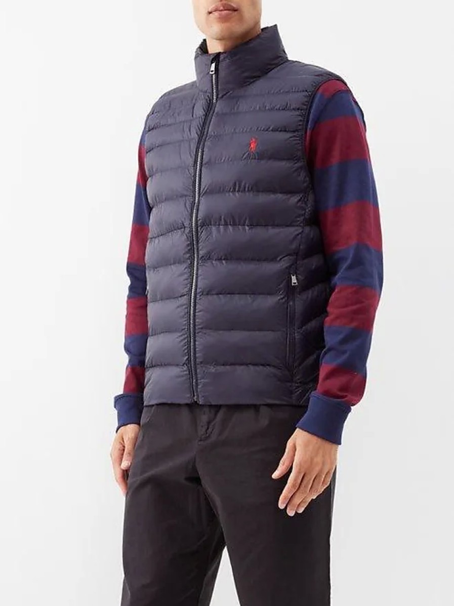 Hommes Moncler Gilets | Gilet Matelasse En Fibres Recyclees A Logo Brode