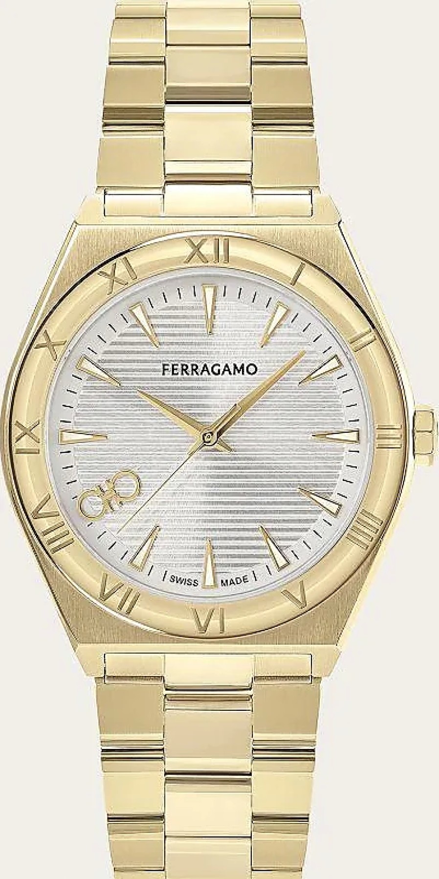 Femmes Ferragamo Montres | Montre Homme Vega Upper East Ip Or Jaune/Blanc