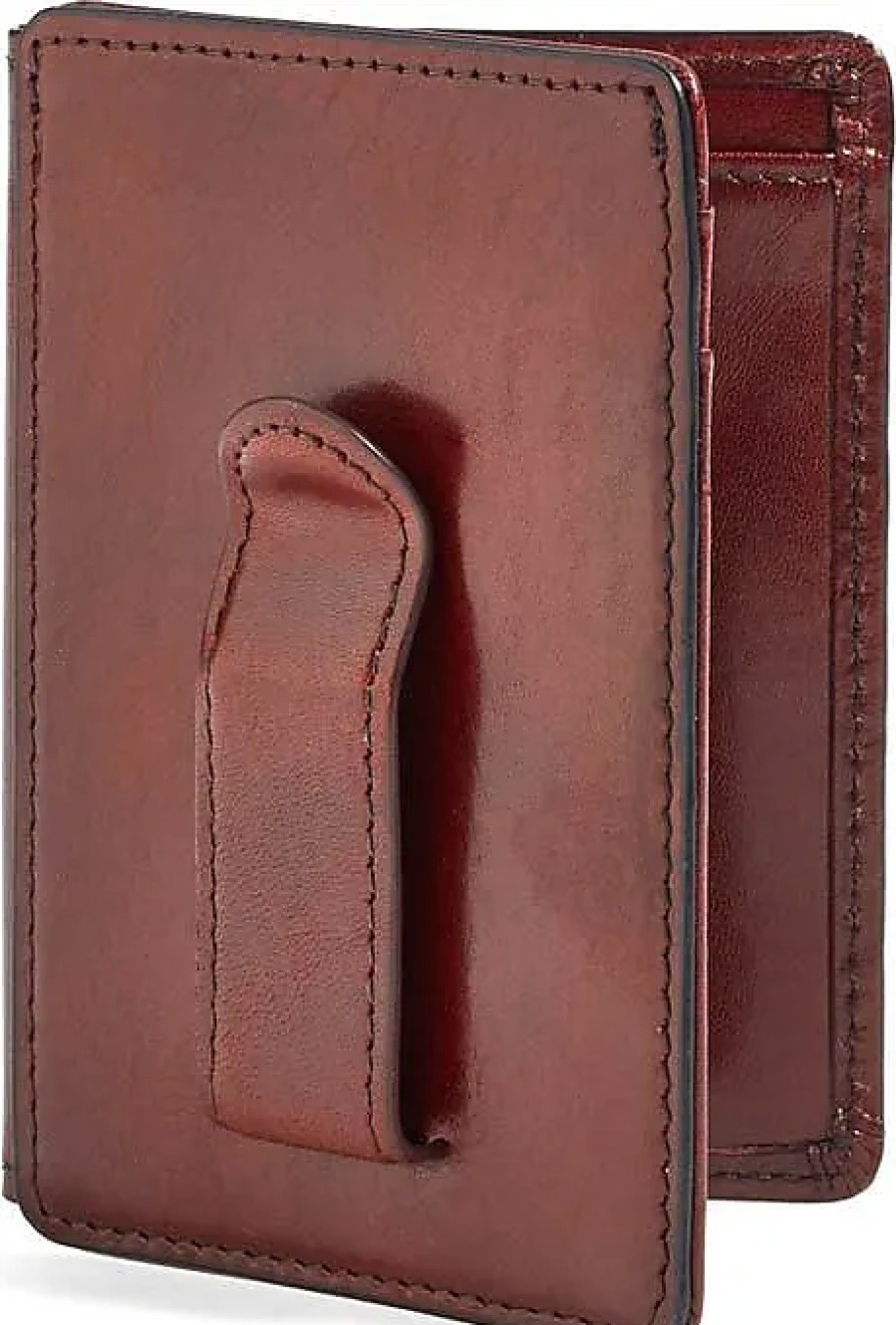 Hommes Luca Faloni Portefeuilles | Portefeuille D'Identite Avec Poche Avant En Cuir Ancien En Marron Fonce Chez Nordstrom