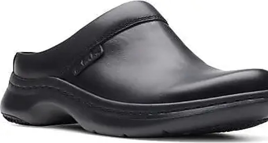 Femmes Marche douce Mules | Clarks(R) Clarkspro Sabot En Cuir Noir Chez Nordstrom, Taille 6,5