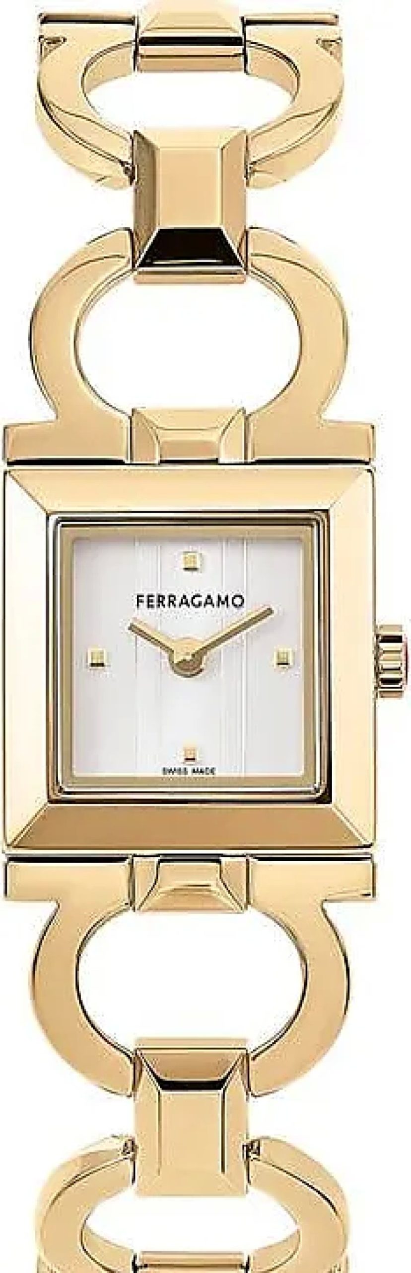 Femmes Ferragamo Montres | Montre Bracelet Carree Double Gancini, 25 Mm En Or Jaune Ip Chez Nordstrom