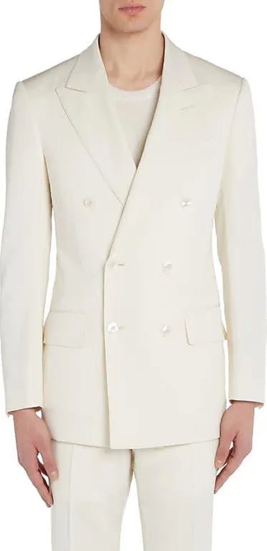 Hommes Alexandre McQueen Costumes | Manteau De Sport A Double Boutonnage En Blanc Casse Chez Nordstrom, Taille 42 Us