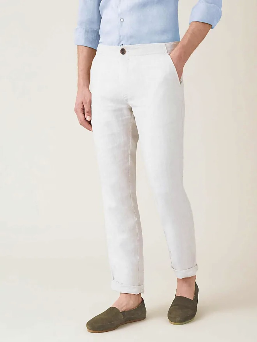 Hommes polo Ralph Lauren Pantalon | Pantalon En Lin Lipari Blanc