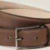 Hommes Luca Faloni Ceintures | Ceinture En Nubuck Marron Noisette