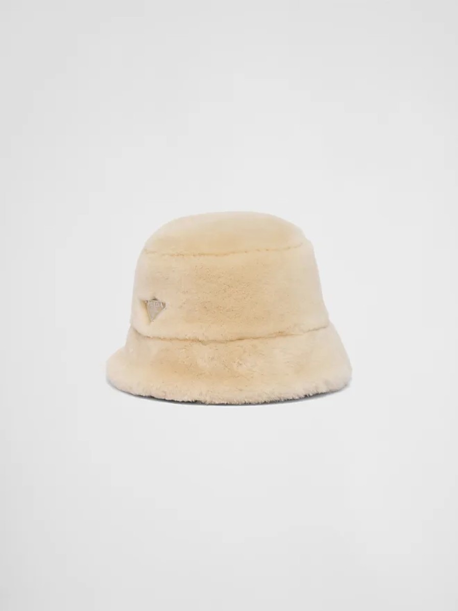 Femmes Moncler Chapeaux | Chapeau Bob En Peau De Mouton