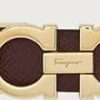 Hommes Ferragamo Ceintures | Ceinture Gancini Reversible Et Ajustable Femme Ganache Marron/Noir Taille 100Cm