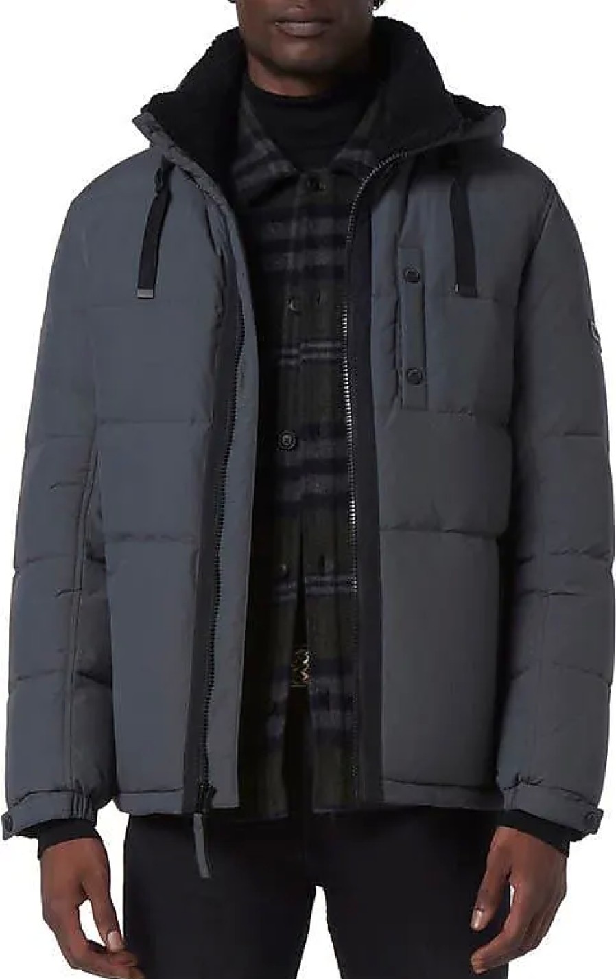 Hommes Moncler Manteaux | Manteau Matelasse Resistant A L'Eau Avec Col En Fausse Fourrure Hubble En Charbon Chez Nordstrom, Taille Xx-Large