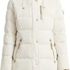 Femmes Moncler Vestes | Manteau Doudoune A Capuche En Duvet Et Plumes En Creme Chez Nordstrom, Taille X-Small