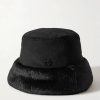 Femmes Tous les saints Chapeaux | Chapeau Bob En Laine Et Fausse Fourrure - Noir - S,M,L