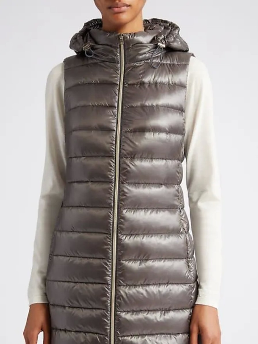 Femmes Palm Angels x Moncler Gilets | Gilet Doudoune A Capuche Resistant A L'Eau Serena En 9480 Antracite Chez Nordstrom, Taille 10 Us