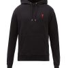 Hommes Kappa Chandails | Ami - Sweat A Capuche En Coton Biologique Ami De Coeur-Logo - Hommes - Noir