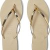 Femmes bec Tongs | You Metallic Flip Flop Sandal (Golden Sand Metallic) Sandales Pour Femmes