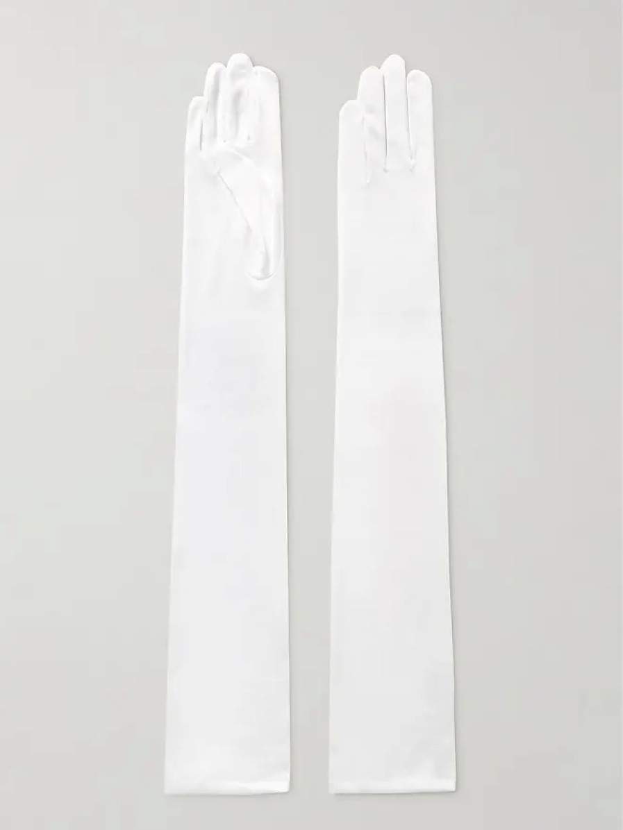 Femmes Beau Stockholm Gants | Gants En Jersey Stretch - Blanc - 1,2