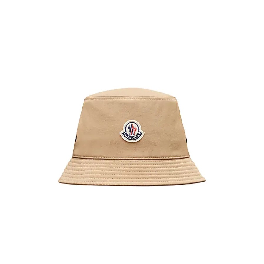 Femmes Moncler Chapeaux | Chapeau Bob En Coton Beige Taille S