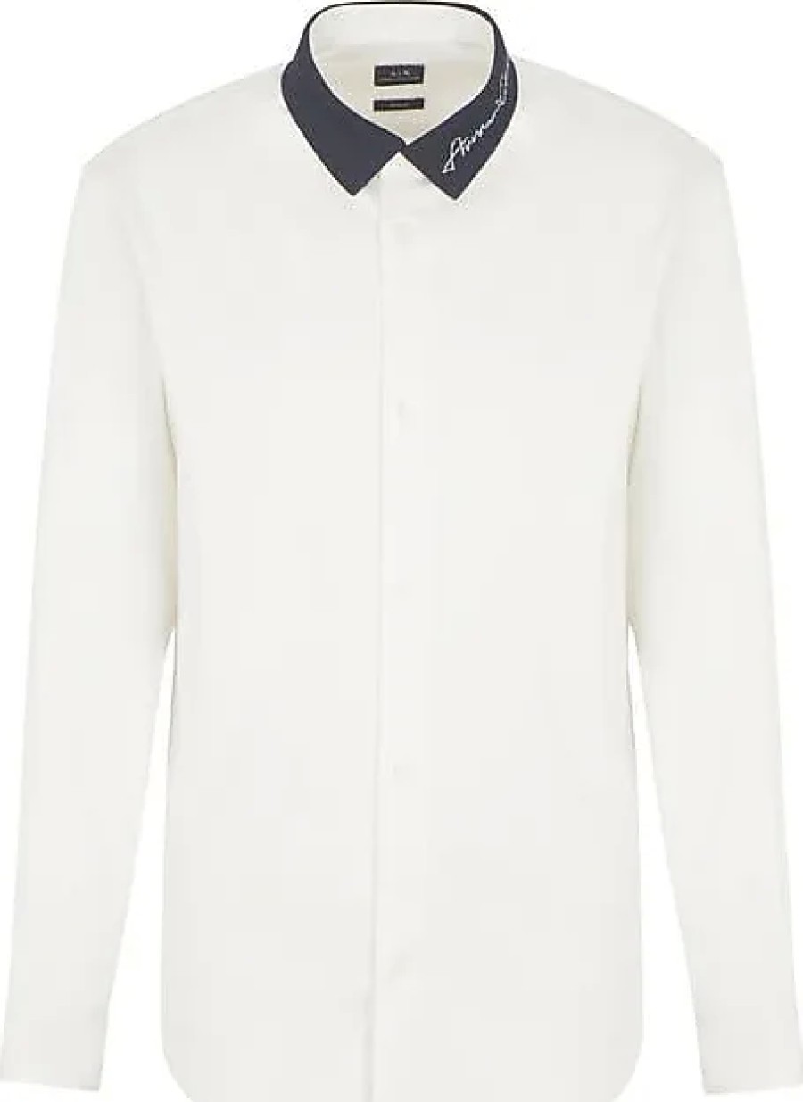 Hommes Luca Faloni Chemises | Chemise Boutonnee En Coton Extensible A Col Jacquard En Blanc Casse Chez Nordstrom, Taille Petite