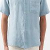 Hommes Luca Faloni Chemises | Chemise A Manches Courtes En Lin Pat