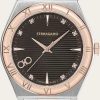 Femmes Ferragamo Montres | Montre Homme Vega Upper East Acier/Ip Or Rose/Noir