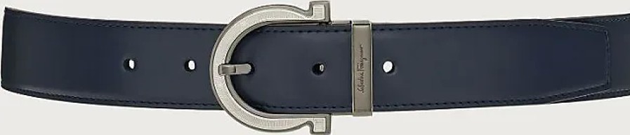 Hommes Boden Ceintures | Ceinture Gancini Reversible Et Ajustable Homme Bleu Marine/Noir Taille 105Cm