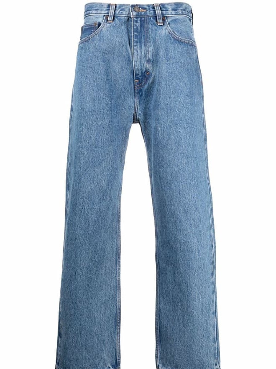 Hommes Valentino Garavani Jeans | Jean Droit Taille Moyenne - Homme - Coton - 34 - Bleu