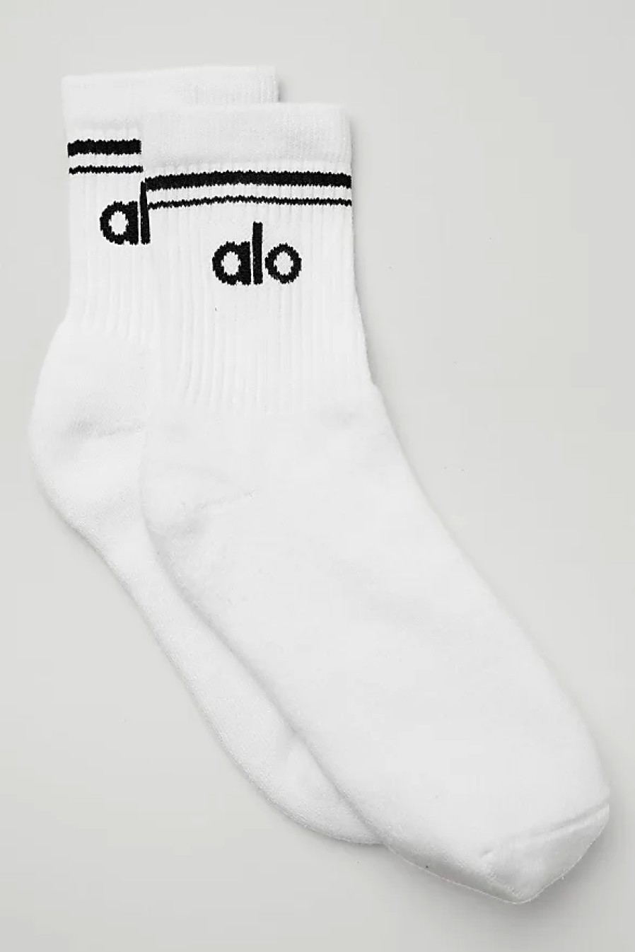 Hommes Alo Yoga Sous-Vetement | Chaussettes Half-Crew Throwback En Blanc/Noir, Taille : Medium