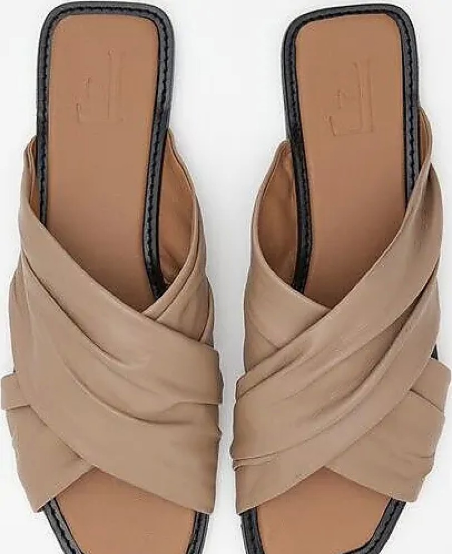 Femmes Skechers Des Sandales | Gabriella Cuir Beige