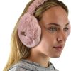 Femmes Monique Cache-Oreilles | Cache-Oreilles Doux Et Chaud Pour L'Hiver, Bandeau Reglable, Cache-Oreilles, Sherpa Rose