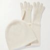 Hommes Tous les saints Gants | Ensemble Bonnet Et Gants En Cachemire Clara And Snowberry - Ivoire - S,M