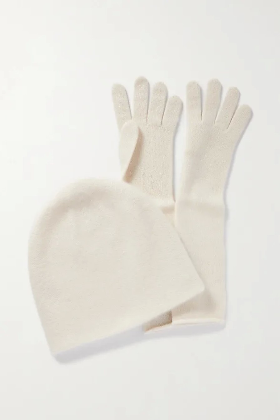 Hommes Tous les saints Gants | Ensemble Bonnet Et Gants En Cachemire Clara And Snowberry - Ivoire - S,M