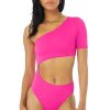 Femmes Alo Yoga Maillots De Bain | Maillot De Bain Une Piece Body Wave En Rose Fluo, Taille : 2Xs