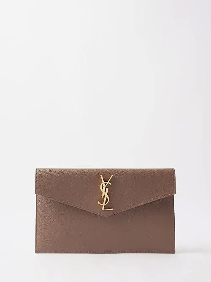 Femmes Prada Sacs | Pochette En Cuir Graine Uptown Ysl-Plaque