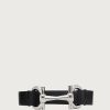 Hommes Ferragamo Bijoux | Bracelet Mors Homme Cuir Noir