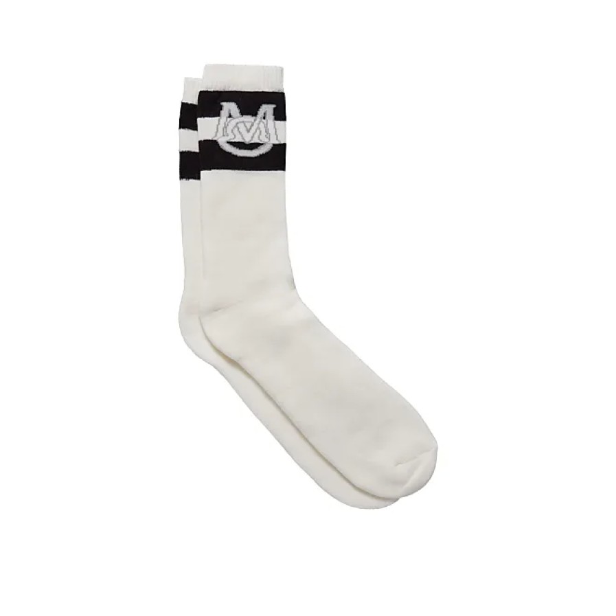 Hommes Alo Yoga Sous-Vetement | Chaussettes Monogram Blanc Taille M