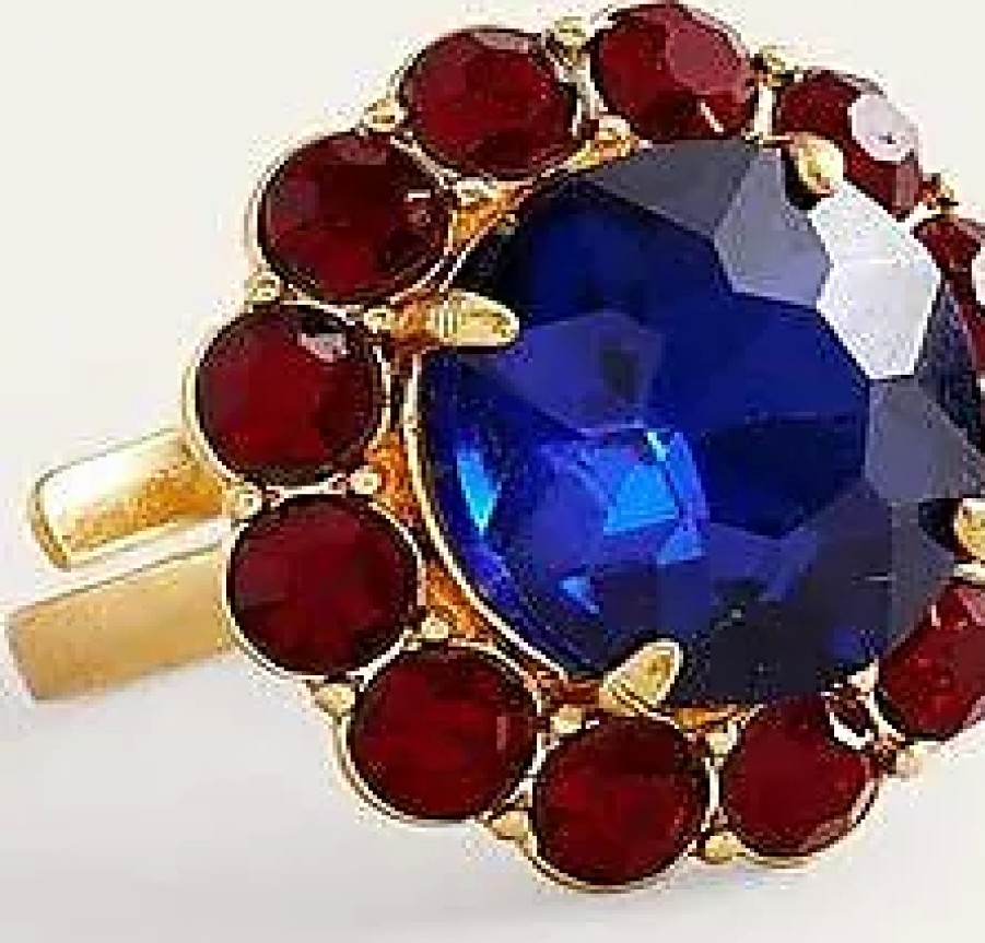 Hommes Innovations en matière de marques Bijoux | Bague Fleur Ornee Rouge/Bleu Femme Boden