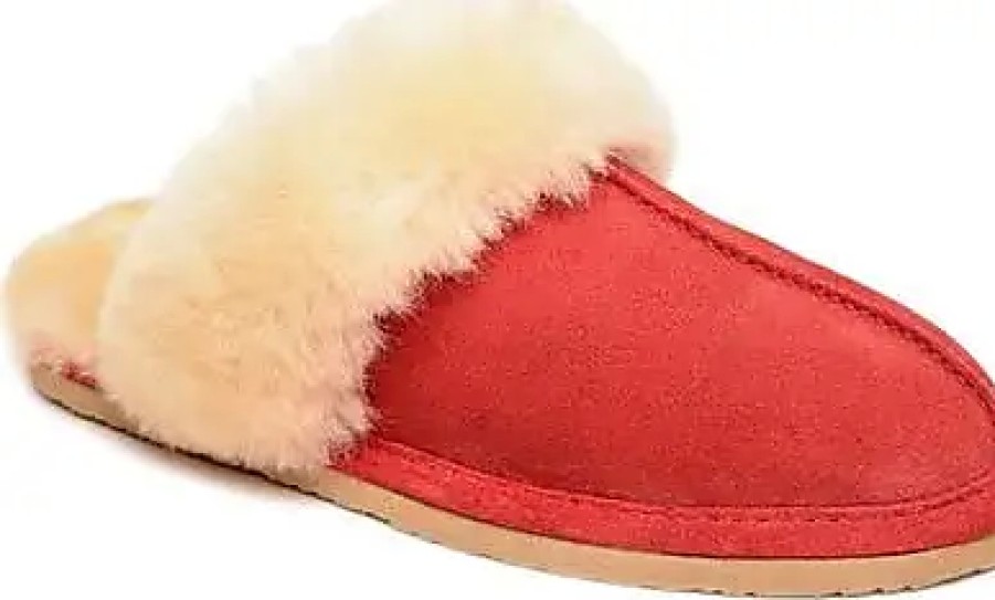 Femmes Birkenstock Chaussons | Pantoufle En Peau De Mouton Veritable En Rouge Chez Nordstrom, Taille 10