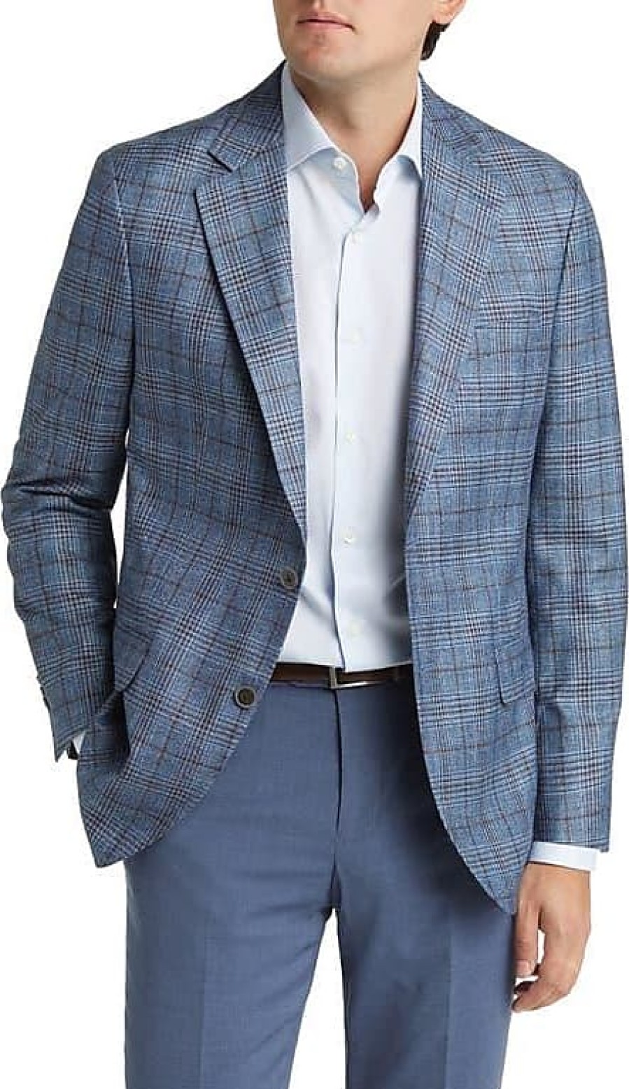 Hommes Luca Faloni Costumes | Manteau De Sport En Laine Coupe Ajustee En Bleu Clair Chez Nordstrom, Taille 48 Regular