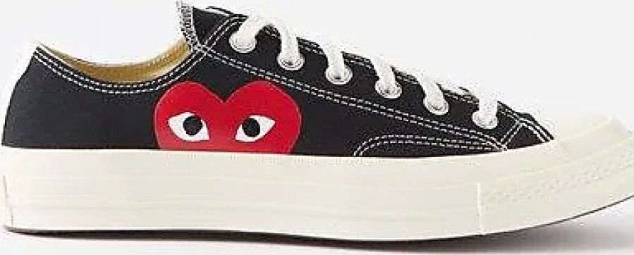 Femmes Autry Baskets | Comme Des Garcons Play - X Converse Big Heart Chuck Canvas Trainers - Femme - Noir