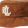 Hommes polo Ralph Lauren Chapeaux | Seau En Daim Avec Capuchons De Seau En Faux Sherpa (Marron Whisky)