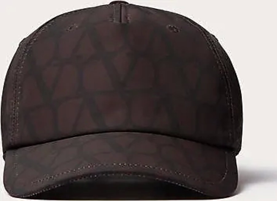 Hommes Ferragamo Casquettes | Casquette Baseball Toile Iconographe En Nylon Homme Ebene 57