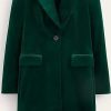 Femmes Boden Manteaux | Manteau En Velours Canterbury Emerald Night Femme Boden