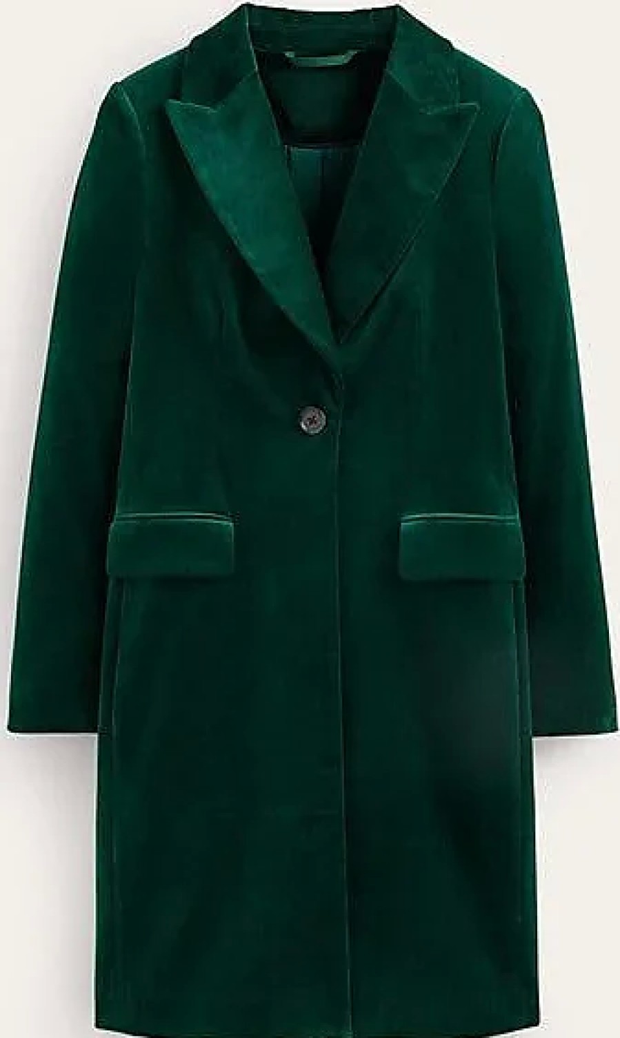 Femmes Boden Manteaux | Manteau En Velours Canterbury Emerald Night Femme Boden