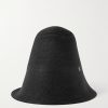 Femmes Moncler Chapeaux | Chapeau De Paille Embelli - Noir - Taille Unique