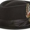 Hommes Paul Smith Chapeaux | Chapeau En Laine Stout Pork Pie En Noir/Noir Chez Nordstrom, Taille X-Large